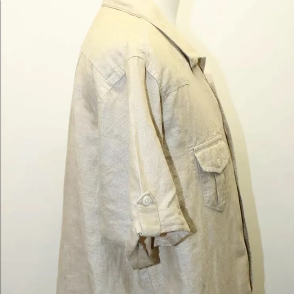 Springfield Men Linen Shirt XXL Brown Men Summer Beach - Picture 9 of 11